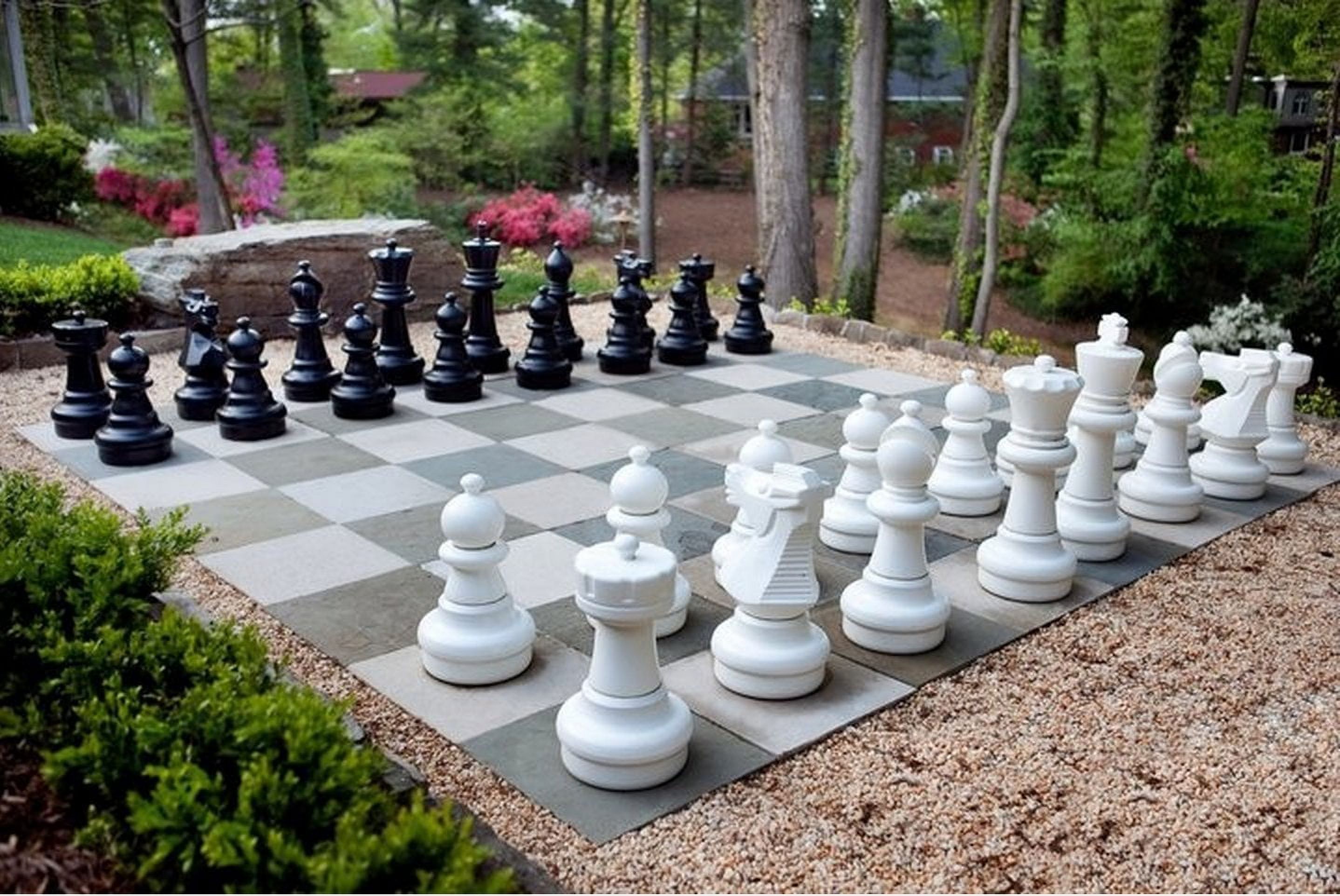 MegaChess Premium Complete Set of Giant Chess Pieces with 25 Inch Tall King  - Black and White 